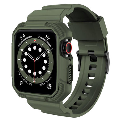 For Apple Watch 46mm / 45mm / 44mm / 42mm VIETAO Carbon Fiber Silicone Strap(Grass Green) - free shipping - PMC Jewellery - Order now!