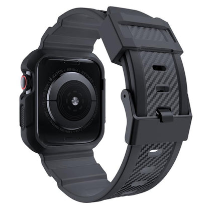 For Apple Watch 46mm / 45mm / 44mm / 42mm VIETAO Carbon Fiber Silicone Strap(Dark Gray) - free shipping - PMC Jewellery - Order now!