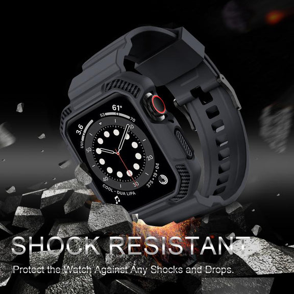 For Apple Watch 46mm / 45mm / 44mm / 42mm VIETAO Carbon Fiber Silicone Strap(Dark Gray)