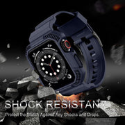 For Apple Watch 46mm / 45mm / 44mm / 42mm VIETAO Carbon Fiber Silicone Strap(Dark Blue)