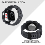 For Apple Watch 42mm / 41mm / 40mm / 38mm VIETAO Carbon Fiber Silicone Strap(Dark Gray)