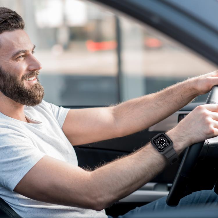 For Apple Watch 42mm / 41mm / 40mm / 38mm VIETAO Carbon Fiber Silicone Strap(Dark Gray) - free shipping - PMc TechLife - Order now!