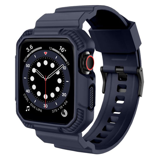 For Apple Watch 42mm / 41mm / 40mm / 38mm VIETAO Carbon Fiber Silicone Strap(Dark Blue) - free shipping - PMC Jewellery - Order now!