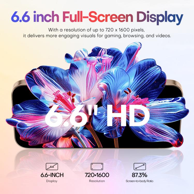 A88 / i16 Pro Max, 2GB+16GB, 6.6 inch Android 8.1 MTK6580A Quad Core, OTG, Network: 3G, Dual SIM, Plug:AU Plug(Titanium Black) - free shipping - PMc TechLife - Order now!