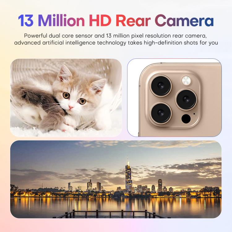 A88 / i16 Pro Max, 2GB+16GB, 6.6 inch Android 8.1 MTK6580A Quad Core, OTG, Network: 3G, Dual SIM, Plug:EU Plug(Titanium White)