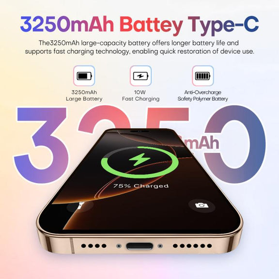 A88 / i16 Pro Max, 2GB+16GB, 6.6 inch Android 8.1 MTK6580A Quad Core, OTG, Network: 3G, Dual SIM, Plug:US Plug(Desert Gold)
