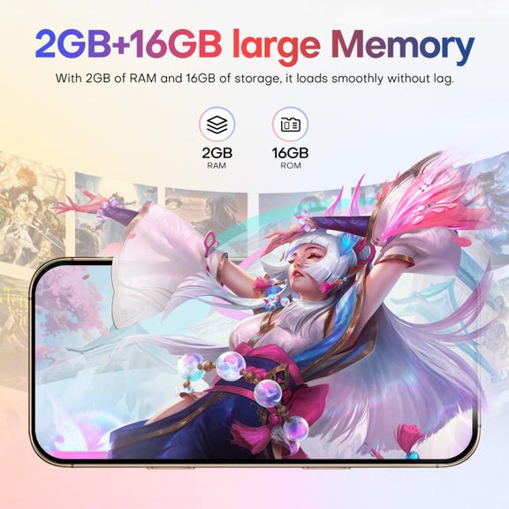 A88 / i16 Pro Max, 2GB+16GB, 6.6 inch Android 8.1 MTK6580A Quad Core, OTG, Network: 3G, Dual SIM, Plug:EU Plug(Titanium White)