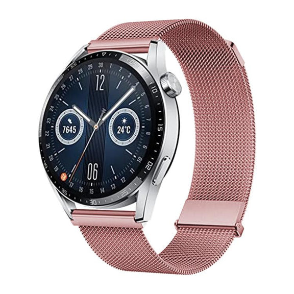 Kalebol 20mm Universal Loop Double Magnetic Buckle Milanese Strap(Rose Pink)