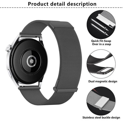 Kalebol 20mm Universal Loop Double Magnetic Buckle Milanese Strap(Black) - free shipping - PMC Jewellery - Order now!