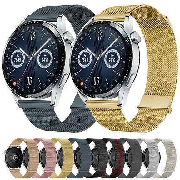 Kalebol 22mm Universal Loop Double Magnetic Buckle Milanese Strap(Rose Gold)