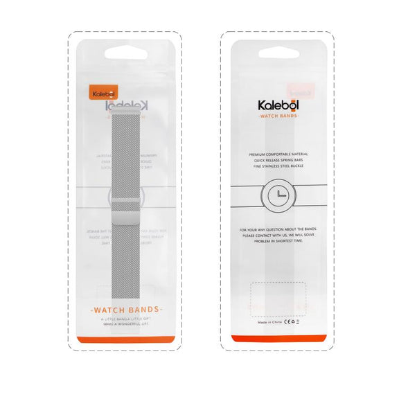 Kalebol 22mm Universal Loop Double Magnetic Buckle Milanese Strap(Black Red)