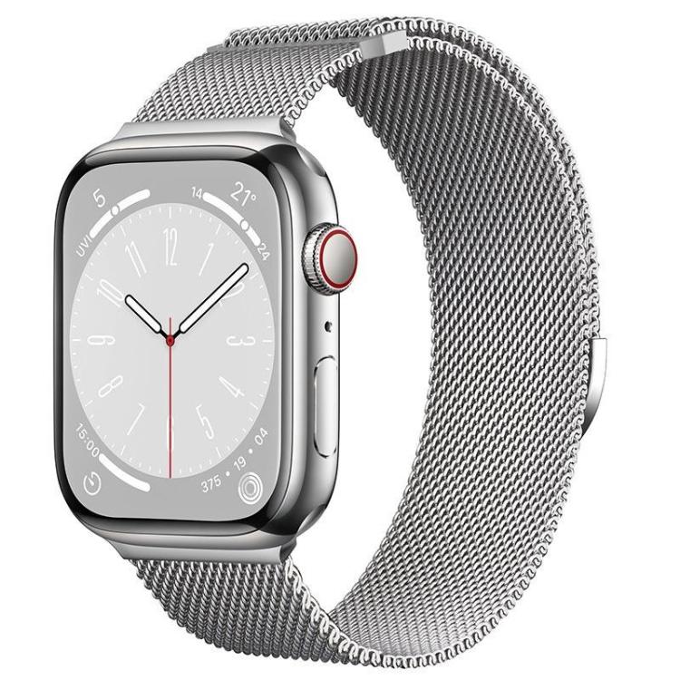 For Apple Watch 46mm / 49mm / 45mm / 44mm Kalebol Semi-circular Milanese Stainless Steel Strap(Silver) - Watch Bands by Kalebol | Online Shopping South Africa | PMC TechLife | Buy Now Pay Later Mobicred