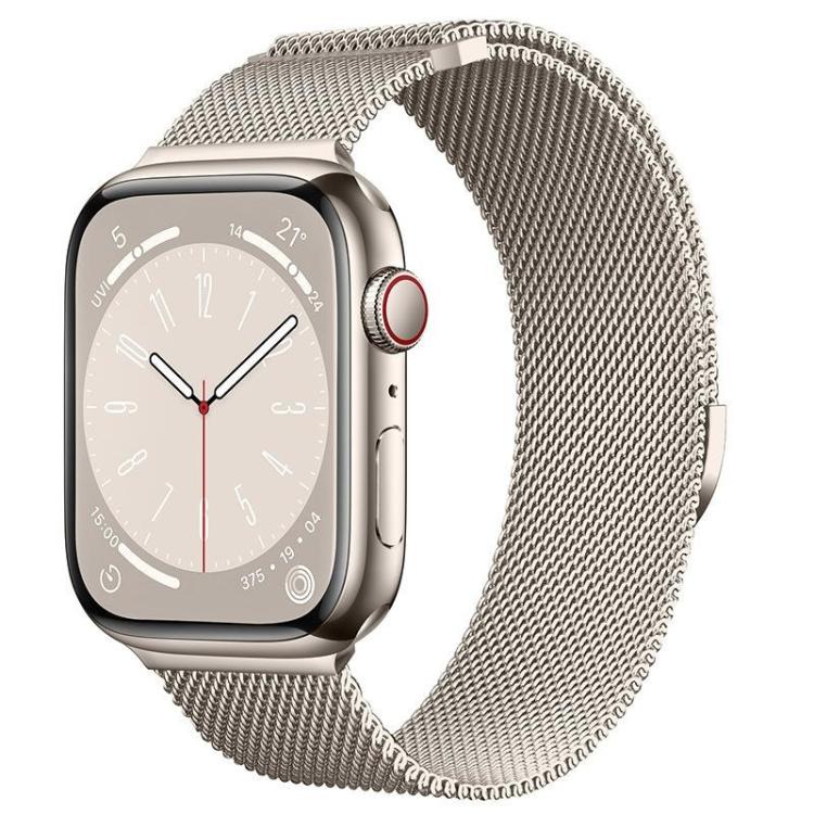 For Apple Watch 42mm / 41mm / 40mm / 38mm Kalebol Semi-circular Milanese Stainless Steel Strap(Starlight) - Watch Bands by Kalebol | Online Shopping South Africa | PMC TechLife | Buy Now Pay Later Mobicred