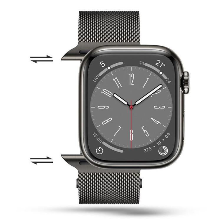 For Apple Watch 46mm / 49mm / 45mm / 44mm Kalebol Semi-circular Milanese Stainless Steel Strap(Black)