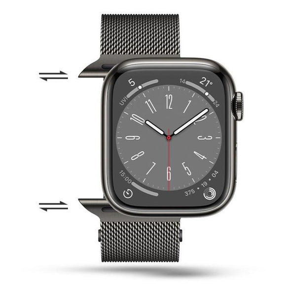 For Apple Watch 42mm / 41mm / 40mm / 38mm Kalebol Semi-circular Milanese Stainless Steel Strap(Black)