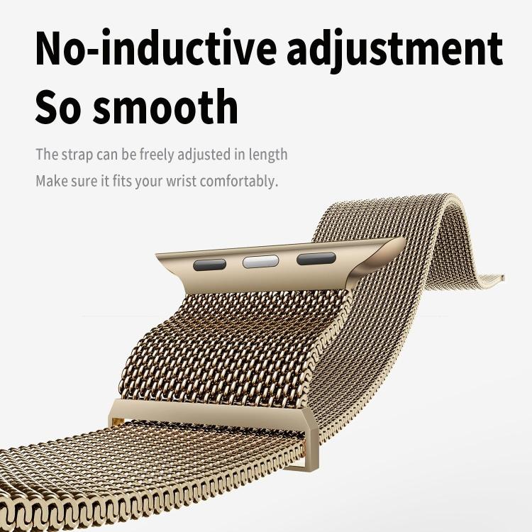 For Apple Watch 42mm / 41mm / 40mm / 38mm Kalebol Semi-circular Milanese Stainless Steel Strap(Black) - Watch Bands by Kalebol | Online Shopping South Africa | PMC TechLife | Buy Now Pay Later Mobicred