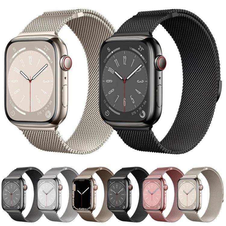 For Apple Watch 46mm / 49mm / 45mm / 44mm Kalebol Semi-circular Milanese Stainless Steel Strap(Black)