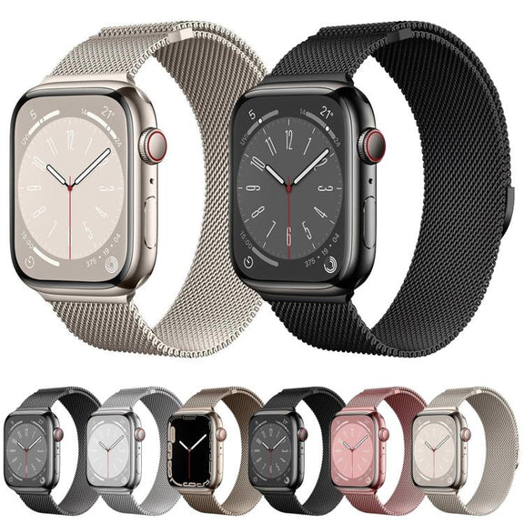 For Apple Watch 42mm / 41mm / 40mm / 38mm Kalebol Semi-circular Milanese Stainless Steel Strap(Black)