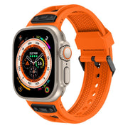 For Apple Watch 46mm / 49mm / 45mm / 44mm Kalebol Honeycomb TPU Black Mesh Strap(Orange Black Net)