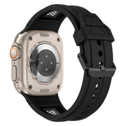 For Apple Watch 46mm / 49mm / 45mm / 44mm Kalebol Honeycomb TPU Black Mesh Strap(Black Black Net)
