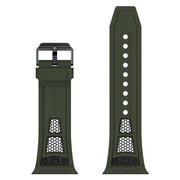 For Apple Watch 46mm / 49mm / 45mm / 44mm Kalebol Honeycomb TPU Black Mesh Strap(Army Green Black Net)