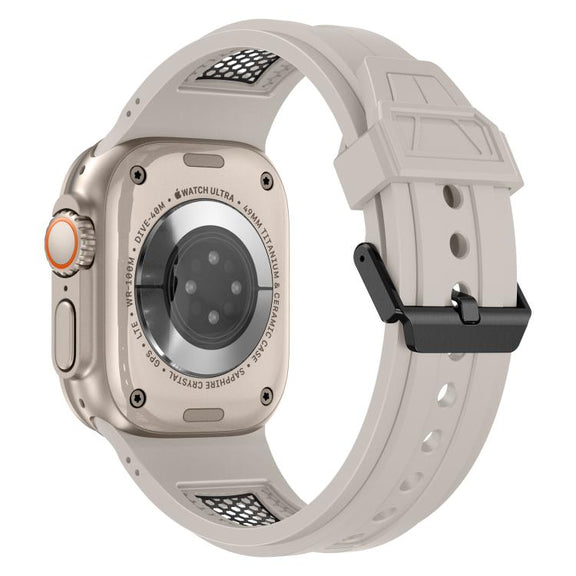 For Apple Watch 46mm / 49mm / 45mm / 44mm Kalebol Honeycomb TPU Black Mesh Strap(Starlight Black Net)