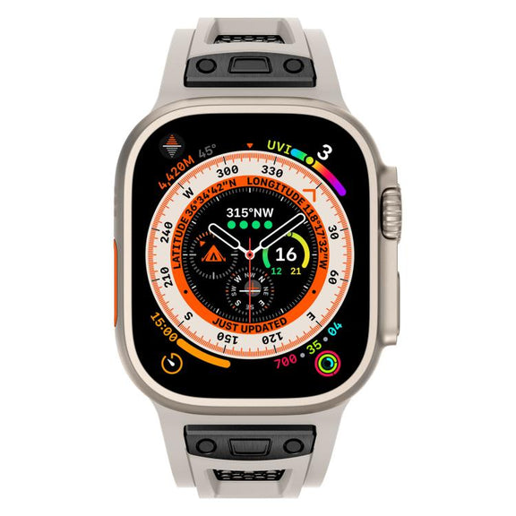 For Apple Watch 46mm / 49mm / 45mm / 44mm Kalebol Honeycomb TPU Black Mesh Strap(Starlight Black Net)