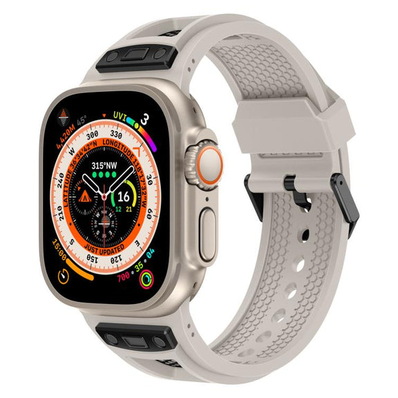 For Apple Watch 46mm / 49mm / 45mm / 44mm Kalebol Honeycomb TPU Black Mesh Strap(Starlight Black Net)