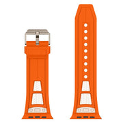 For Apple Watch 46mm / 49mm / 45mm / 44mm Kalebol Honeycomb TPU Titanium Mesh Strap(Orange Titanium Net)