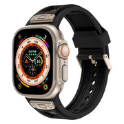 For Apple Watch 46mm / 49mm / 45mm / 44mm Kalebol Honeycomb TPU Titanium Mesh Strap(Black Titanium Net)