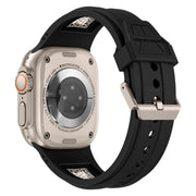 For Apple Watch 46mm / 49mm / 45mm / 44mm Kalebol Honeycomb TPU Titanium Mesh Strap(Black Titanium Net)