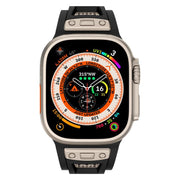 For Apple Watch 46mm / 49mm / 45mm / 44mm Kalebol Honeycomb TPU Titanium Mesh Strap(Black Titanium Net)