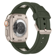 For Apple Watch 46mm / 49mm / 45mm / 44mm Kalebol Honeycomb TPU Titanium Mesh Strap(Army Green Titanium Net)