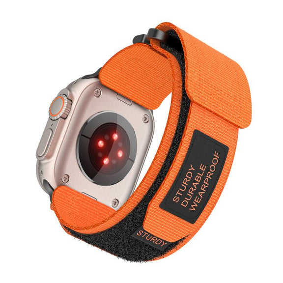 For Apple Watch 46mm / 49mm / 45mm / 44mm Kalebol Simple Two Section Nylon Strap(Orange)