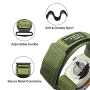 For Apple Watch 46mm / 49mm / 45mm / 44mm Kalebol Simple Two Section Nylon Strap(Army Green)