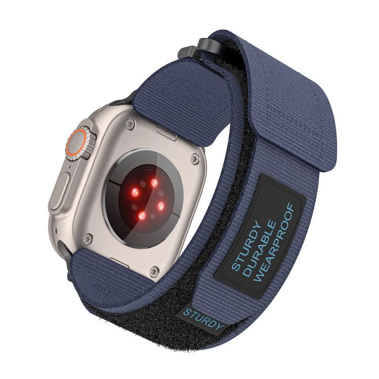 For Apple Watch 46mm / 49mm / 45mm / 44mm Kalebol Simple Two Section Nylon Strap(Blue) - Watch Bands by Kalebol | Online Shopping South Africa | PMC TechLife | Buy Now Pay Later Mobicred