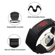 For Apple Watch 42mm / 41mm / 40mm / 38mm Kalebol Simple Two Section Nylon Strap(Black)