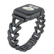For Apple Watch 46mm / 49mm / 45mm / 44mm Kalebol V-shaped Zinc Alloy Strap(Black)