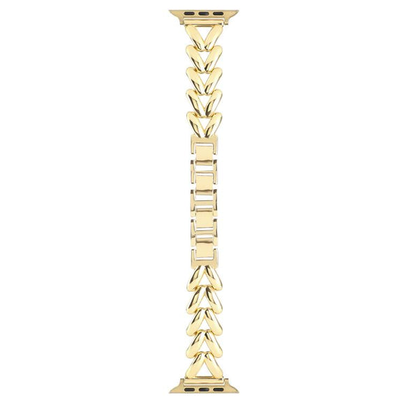 For Apple Watch 46mm / 49mm / 45mm / 44mm Kalebol V-shaped Zinc Alloy Strap(Gold)
