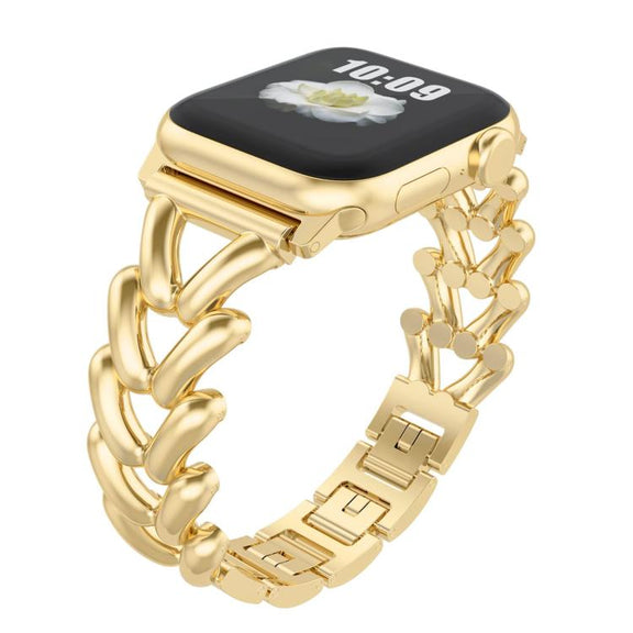 For Apple Watch 46mm / 49mm / 45mm / 44mm Kalebol V-shaped Zinc Alloy Strap(Gold)