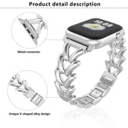 For Apple Watch 46mm / 49mm / 45mm / 44mm Kalebol V-shaped Zinc Alloy Strap(Starlight)