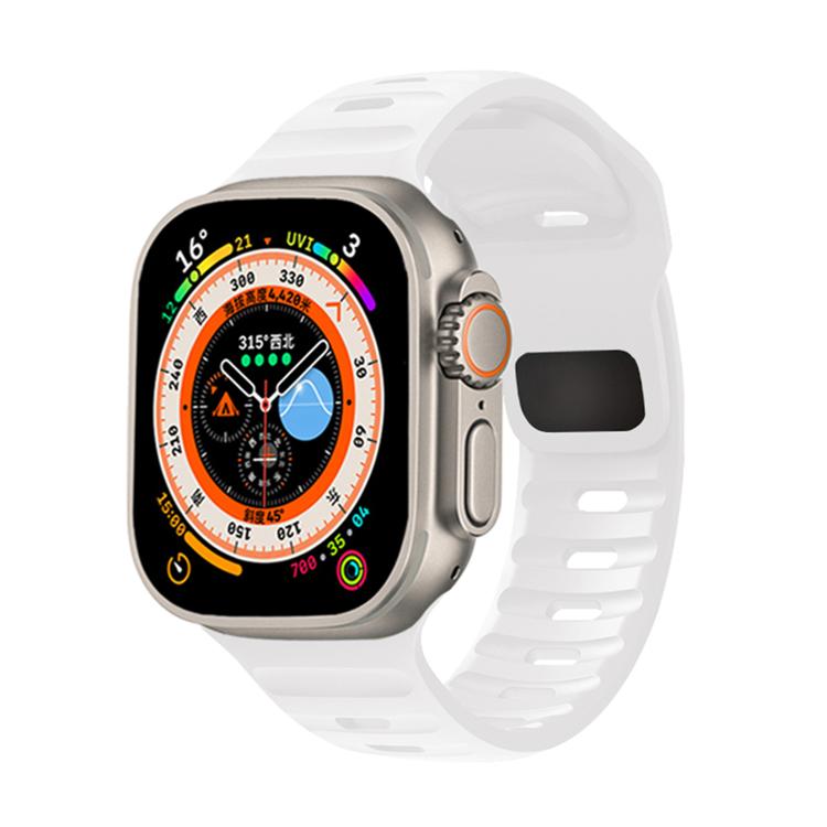 For Apple Watch 46mm / 49mm / 45mm / 44mm Kalebol Sport Silicone Strap(White) - Watch Bands by Kalebol | Online Shopping South Africa | PMC TechLife | Buy Now Pay Later Mobicred