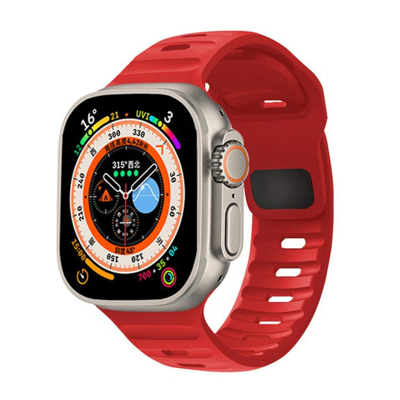 For Apple Watch 46mm / 49mm / 45mm / 44mm Kalebol Sport Silicone Strap(Red)