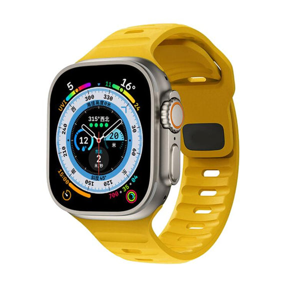 For Apple Watch 46mm / 49mm / 45mm / 44mm Kalebol Sport Silicone Strap(Yellow)