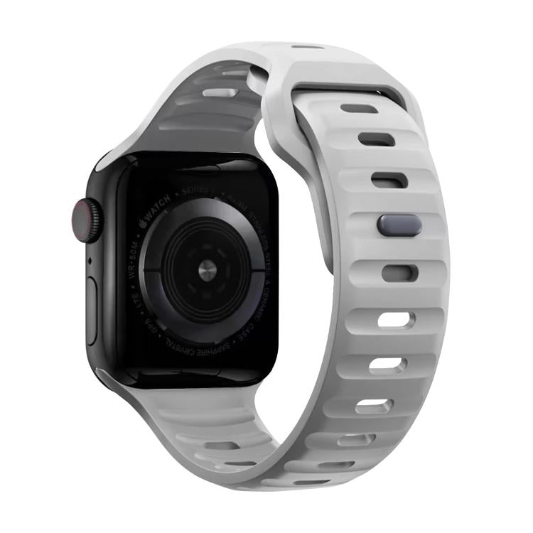 For Apple Watch 46mm / 49mm / 45mm / 44mm Kalebol Sport Silicone Strap(Cloudy Grey)