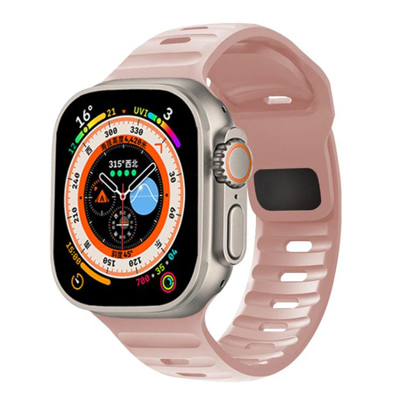 For Apple Watch 42mm / 41mm / 40mm / 38mm Kalebol Sport Silicone Strap(Pink Sand)