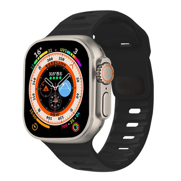 For Apple Watch 42mm / 41mm / 40mm / 38mm Kalebol Sport Silicone Strap(Black)
