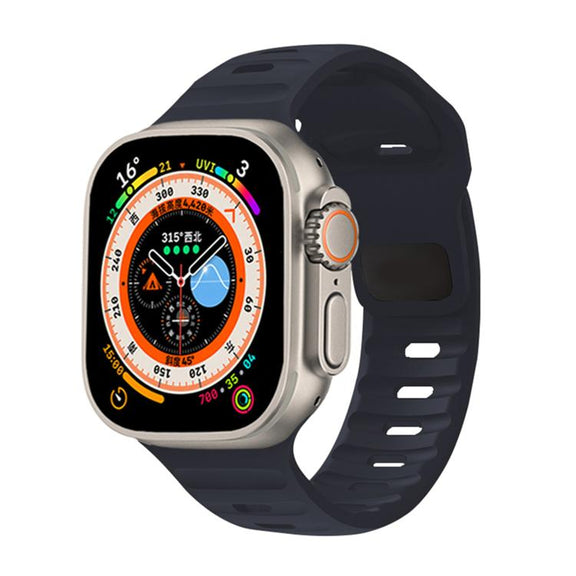 For Apple Watch 42mm / 41mm / 40mm / 38mm Kalebol Sport Silicone Strap(Midnight)