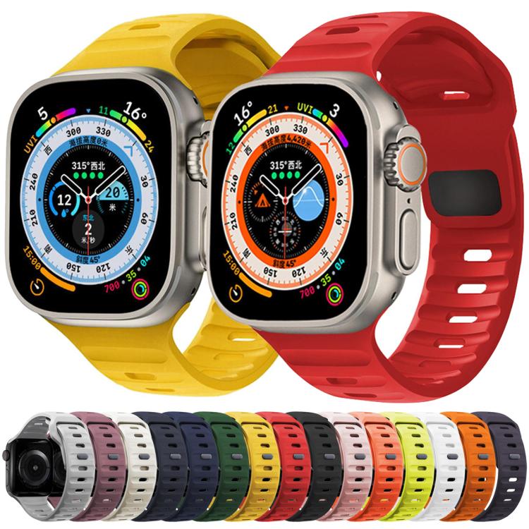 For Apple Watch 46mm / 49mm / 45mm / 44mm Kalebol Sport Silicone Strap(White)