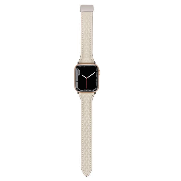 For Apple Watch 42mm / 41mm / 40mm / 38mm Kalebol Diamond Pattern Magnetic Buckle Leather Strap(Starlight) - Watch Bands by Kalebol | Online Shopping South Africa | PMC TechLife | Buy Now Pay Later Mobicred